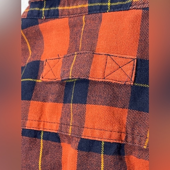 Duluth Trading Free Swingin Flannel Men’s XLT Rust Navy Plaid Pocket Button Down - Picture 6 of 6